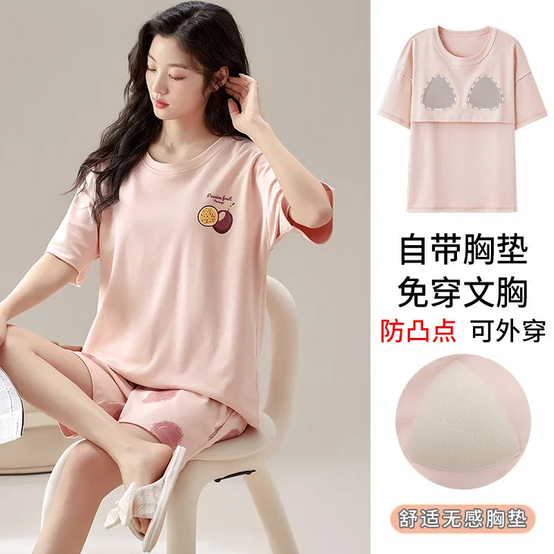 Summer 100% Cotton Women's Pajamas