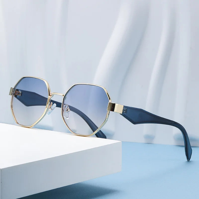 New Retro Sunglasses Women Fashion Polygonal