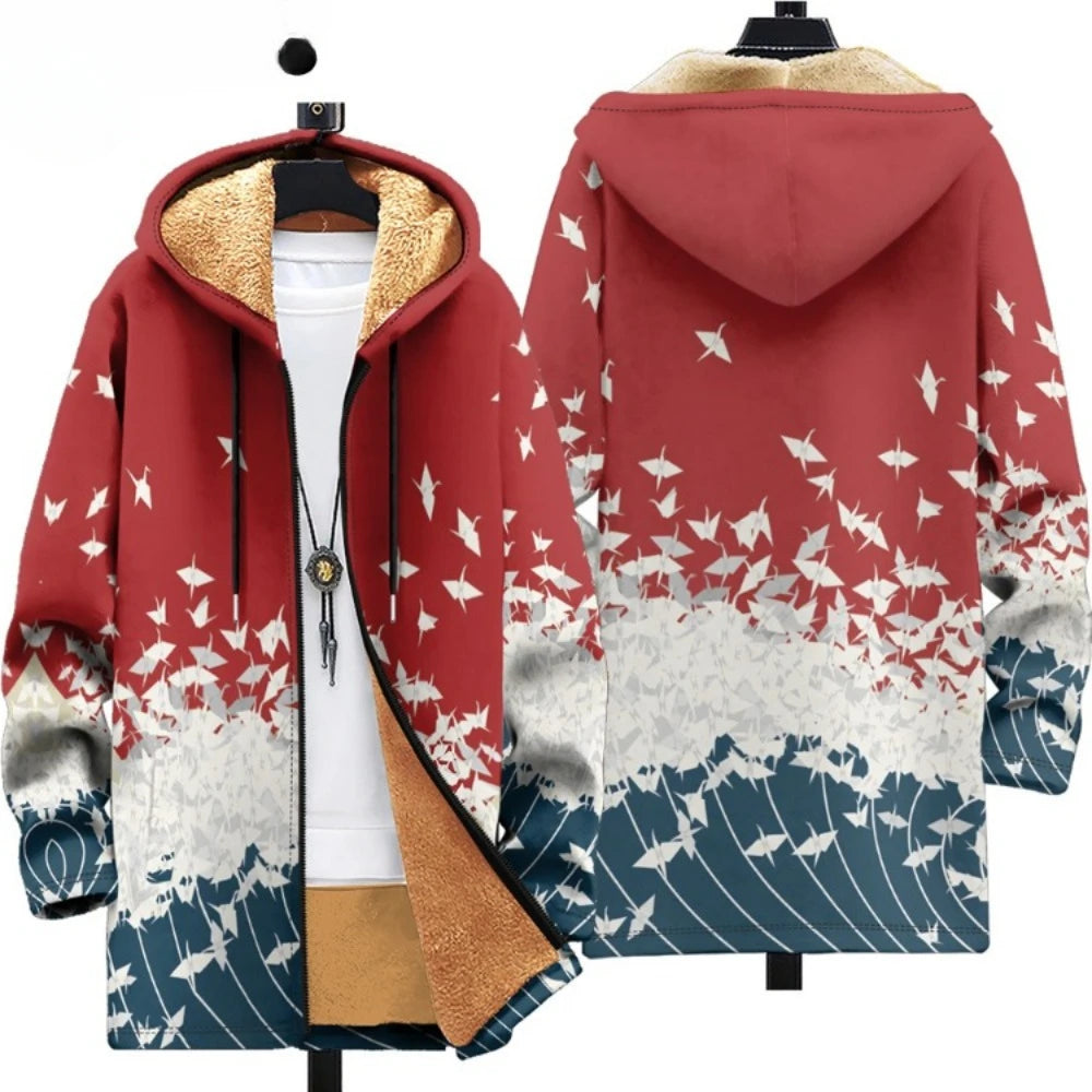 Men Cardigans Coats Leopard Pattern Art Graphics Printed