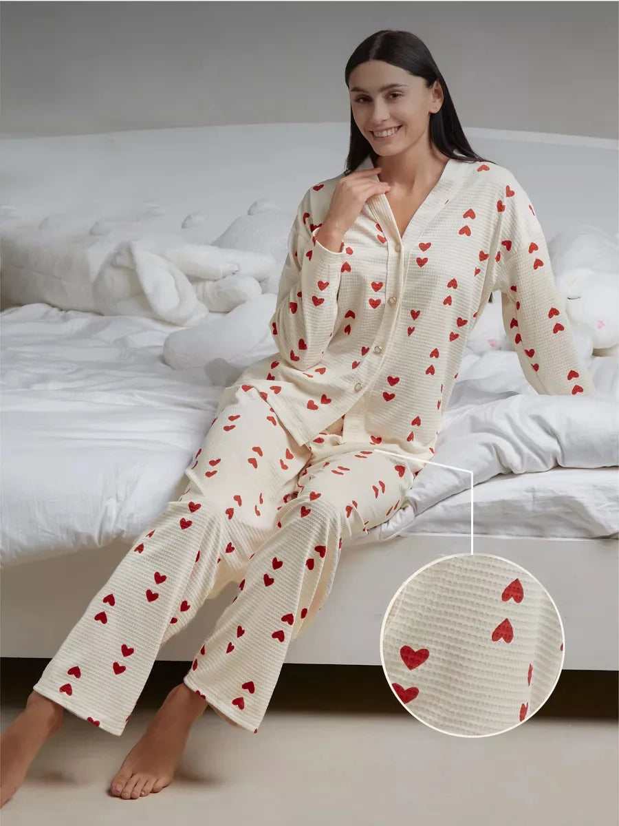 New Spring and Autumn Pajamas Homewear Suit