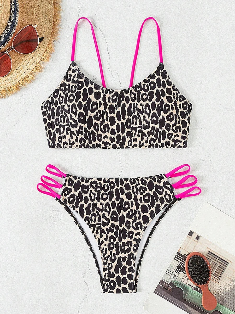 Sexy Leopard Micro Bikini Women Swimsuit Female