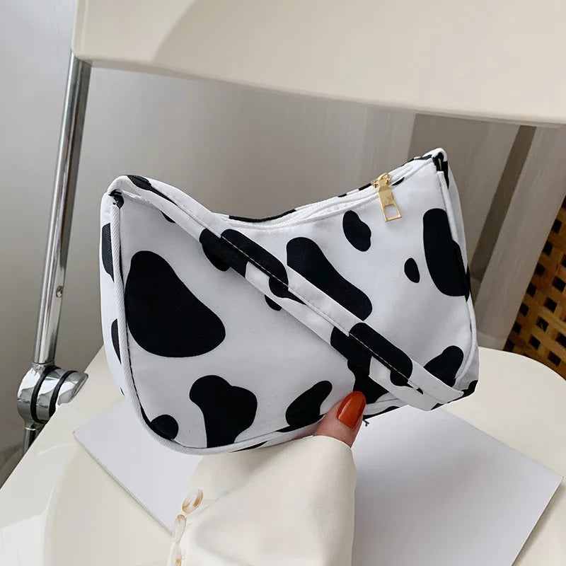 Animal Pattern Print Nylon Shoulder Bag Casual Women