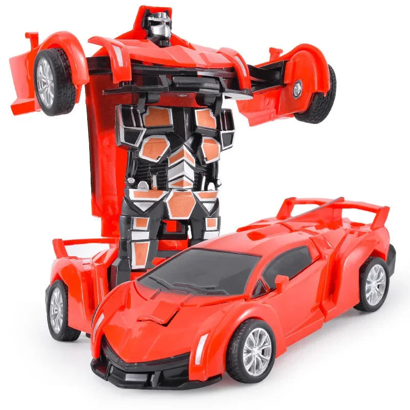 Shape-shifting toy car inertial impact one-button shape