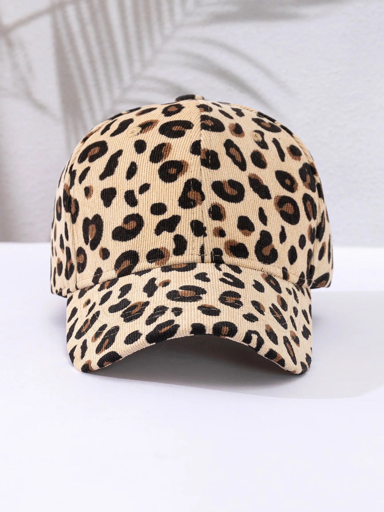 Leopard Hat for Women | Warm Corduroy Baseball Cap