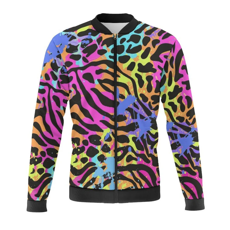 New Leopard Print 3d Printed Colorful Jacket New