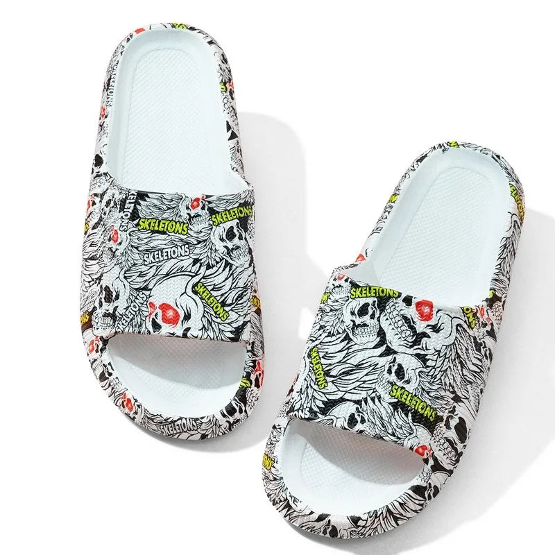 Leopard Print Cloud Slippers For Men