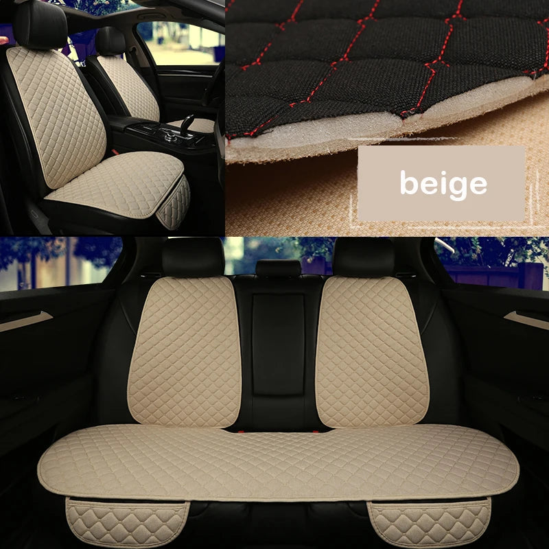 Universal Car Seat Cover Protector Linen Front Rear Back