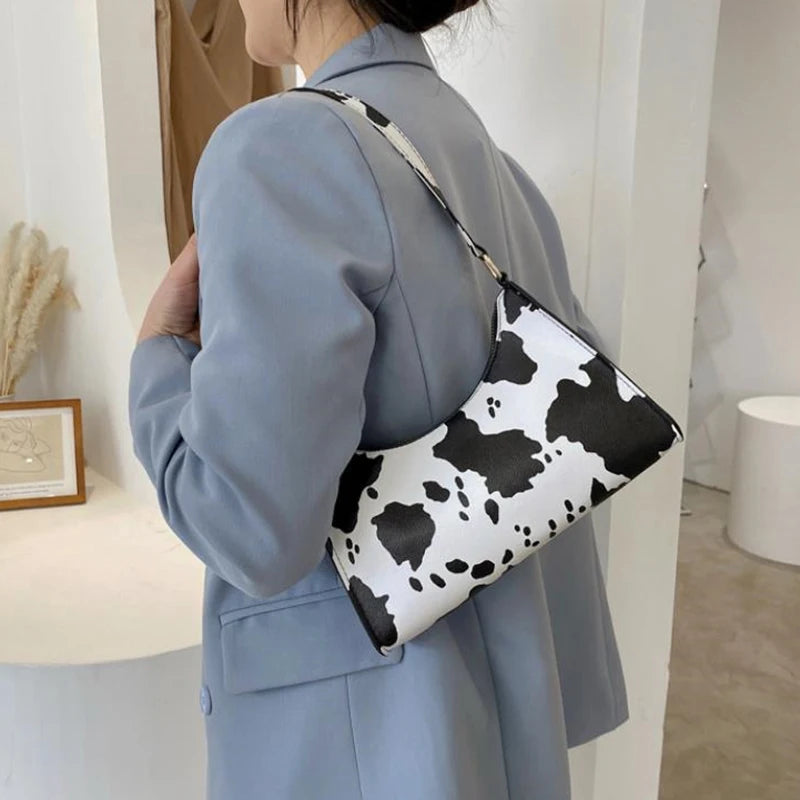 Fashion Zebra Leopard Print Women Handbag PU Leather