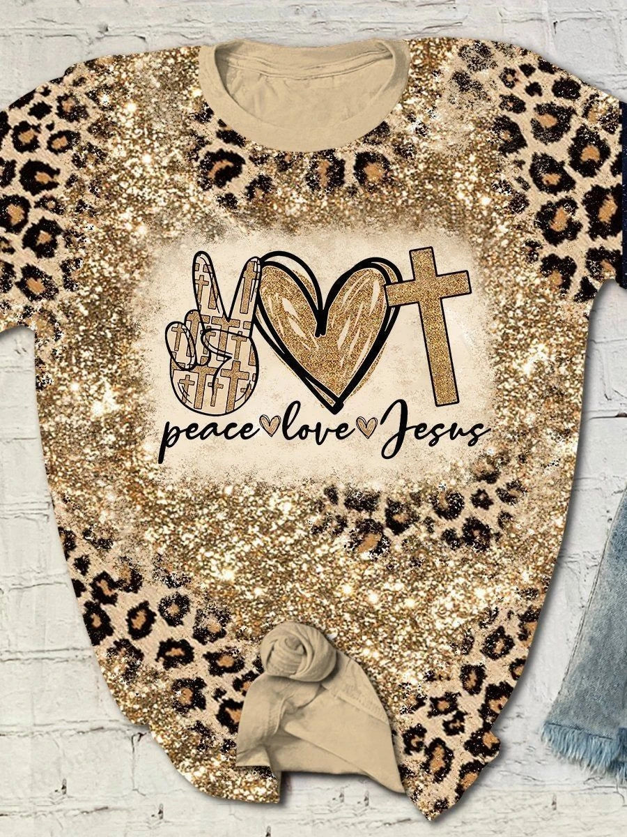 Jesus Cross T Shirt Gold Sunflower 3d Print T-shirt Women