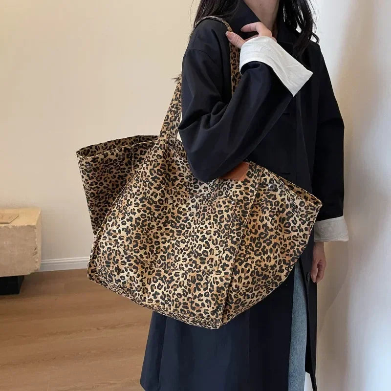 Oversized Leopard Prints Shoulder Bags for Women ags
