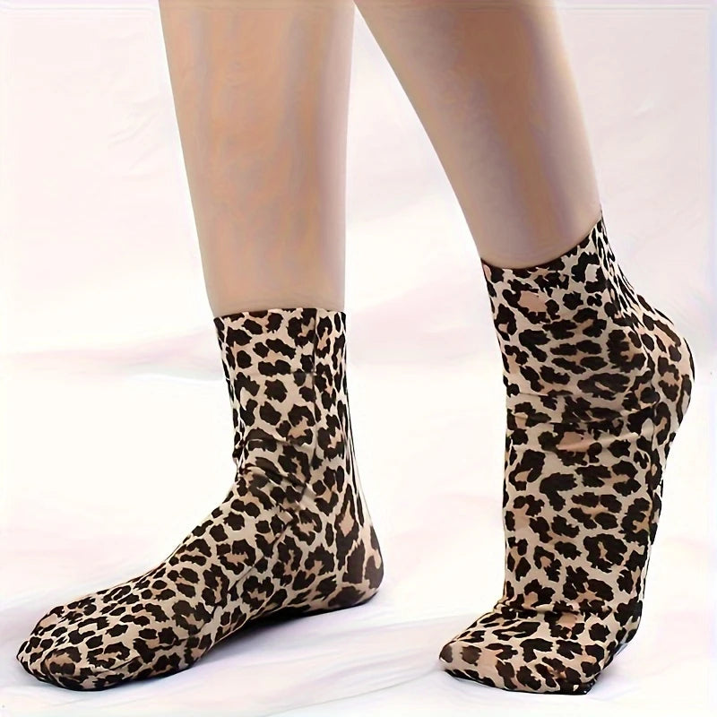 Chaussettes Courtes Léopard – Lot de 2 Paires | Fines