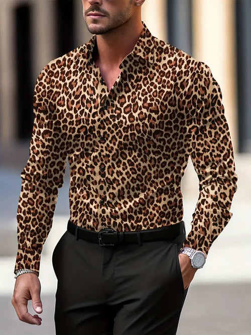 Chemise Homme Imprimé Léopard | Style Graphique et Décontracté