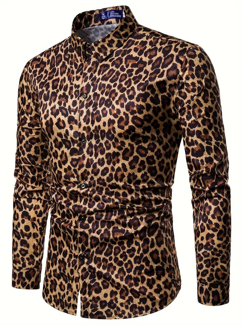 Chemise Homme Imprimé Léopard | Style Graphique et Décontracté