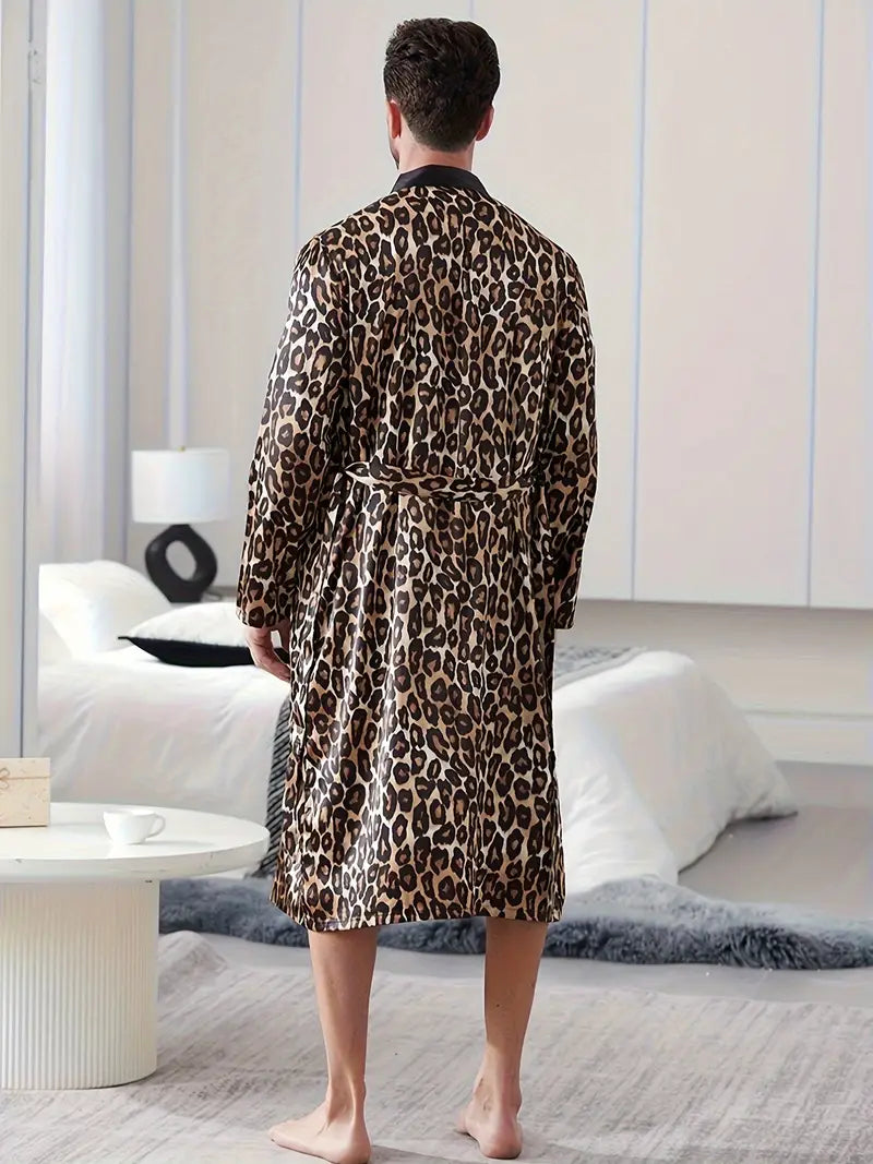 Pyjama Homme Imprimé Léopard | Confort et Élégance Nocturne