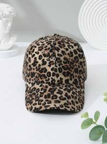 Casquette de Baseball Femme Ajustable à Imprimé Léopard