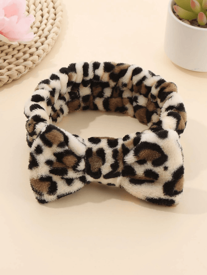 Bandeau de Bain Léopard à Nœud Papillon - Élégance et Confort