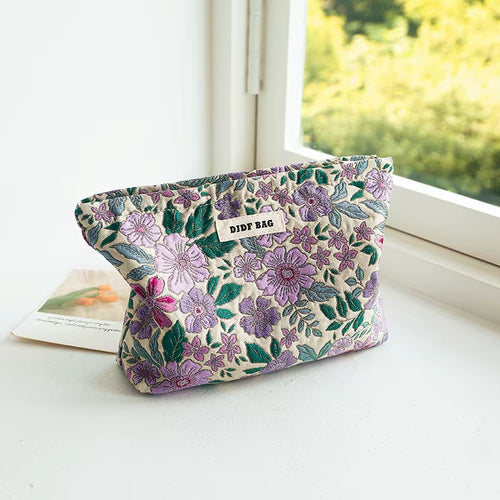 Fashion Leopard Print Women'S Makeup Bag Large-Capacity Cosmetics Skin Care Product Storage Bag Toiletry Bag Portable Liner Bag