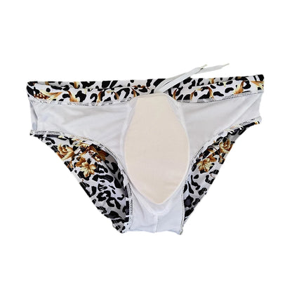 Sexy Mens Leopard Swim Briefs Summer Pool Waterproof