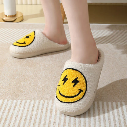 Leopard Print Winter Slippers Women Lightning