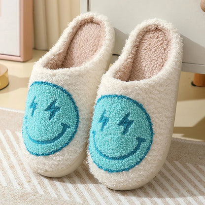 Leopard Print Winter Slippers Women Lightning