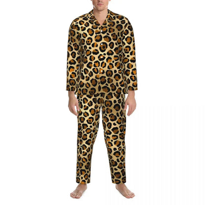 Green Leopard Texture Sleepwear Autumn Animal Print