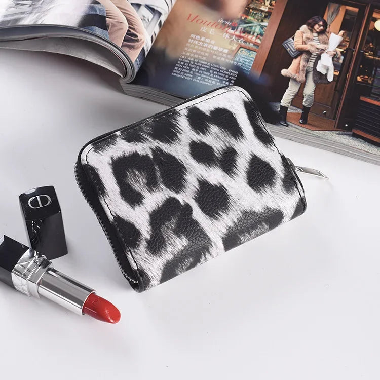 Leather Women Wallet Classic Leopard Animal Print