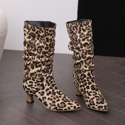 Winter Mid-calf Boots Woman Slip On Pointed