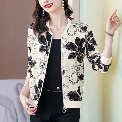 New Summer Fashionable Large Size Short Jacket For Women Loose Fit Sun Protection Clothing V-Neck Cardigan Top For Elderly