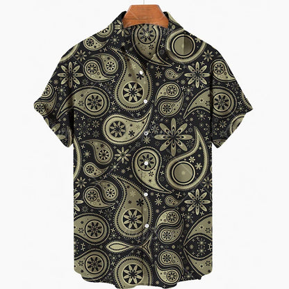 Short Sleeve Leopard Men's Shirts For Man Clothing