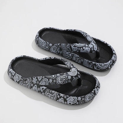 Summer Women Comfort Flip-Flop Leopard Soft Thick-Soled