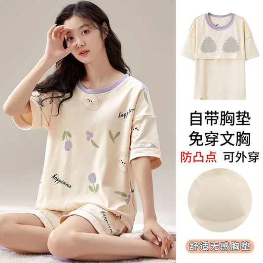 Summer 100% Cotton Women's Pajamas
