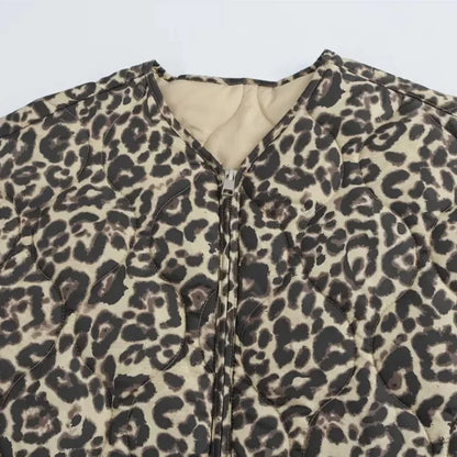 Quilted Jacket Woman Lightweight Padded Woman's Demi-Season Jacket For Women Outerwears Leopard Female Autumn Winter Coat