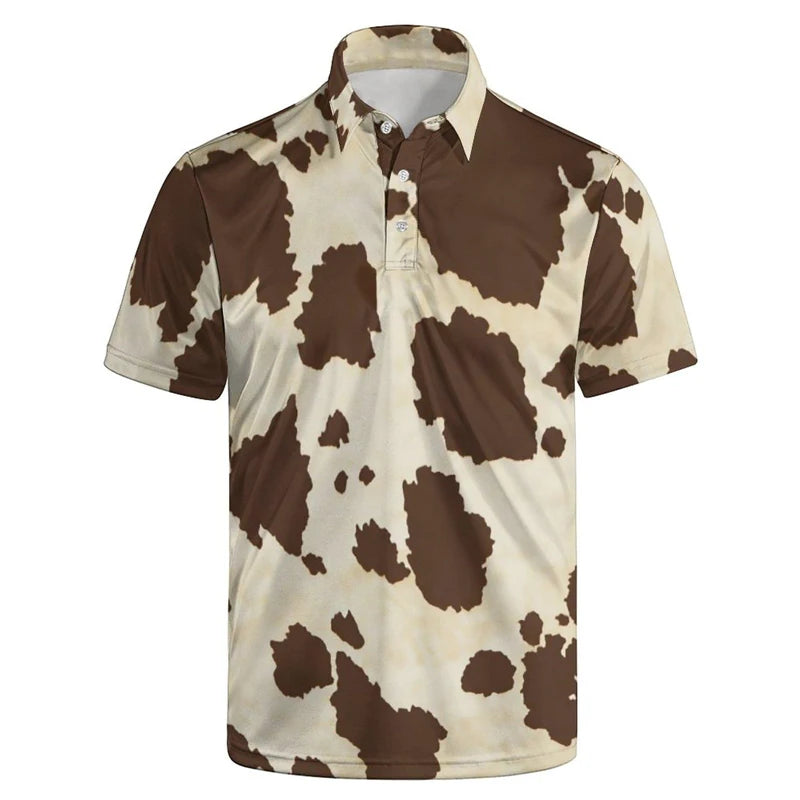 Fashion Leopard Polo Shirt For Men Summer Women
