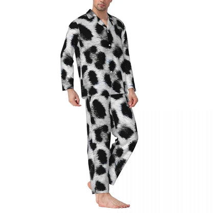 Boho Beige And Brown Leopard Print Pajama Sets