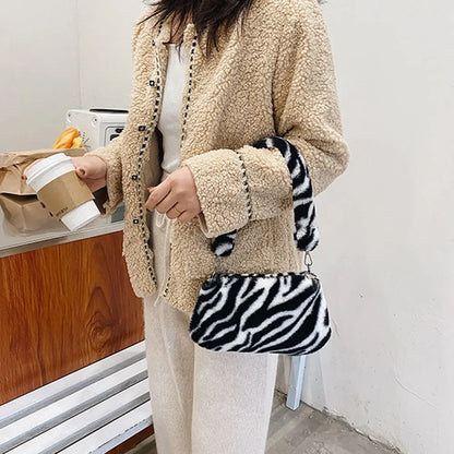 Autumn Winter Women's Shoulder Bag Animal Print