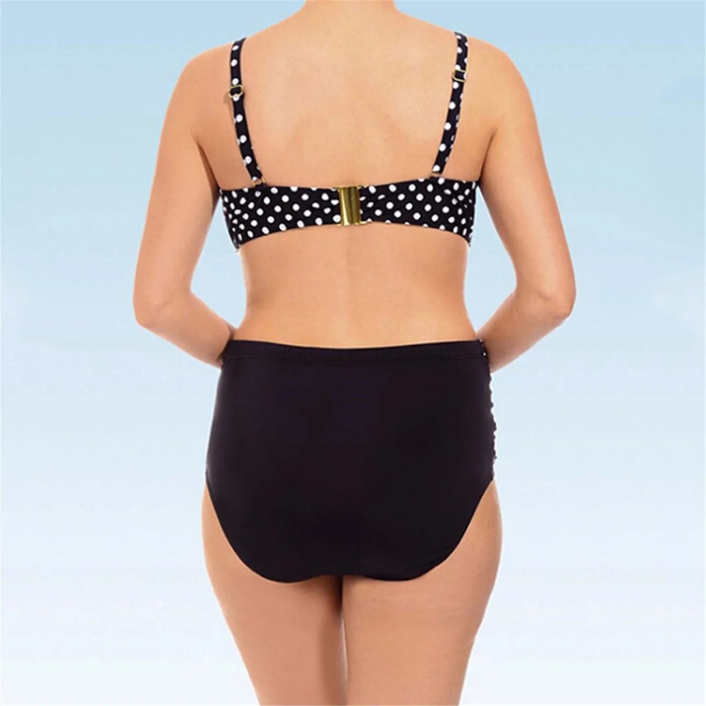 Women Two Piece Bikini Swimsuit Y2k Polka Dot Print Suspender Swimwear Large Size Bathing Suit Hawaiian Seaside Beach Swimsuit