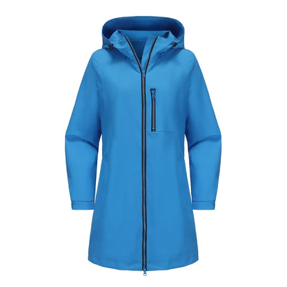Spring New Green Women's Hooded Long Jacket, Fashion Casual Coats, European Size S-3XL, Trench Women, Pink Black Blue Available