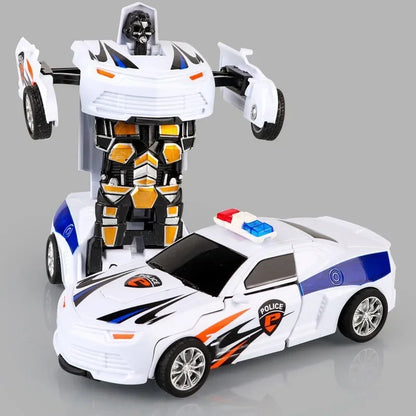 Shape-shifting toy car inertial impact one-button shape