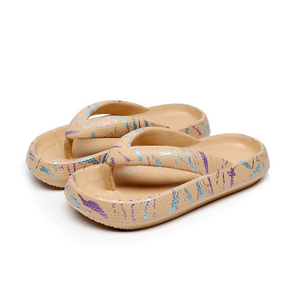 Summer Women Comfort Flip-Flop Leopard Soft Thick-Soled