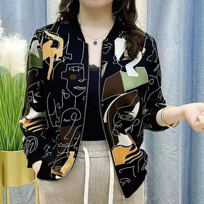 New Summer Fashionable Large Size Short Jacket For Women Loose Fit Sun Protection Clothing V-Neck Cardigan Top For Elderly