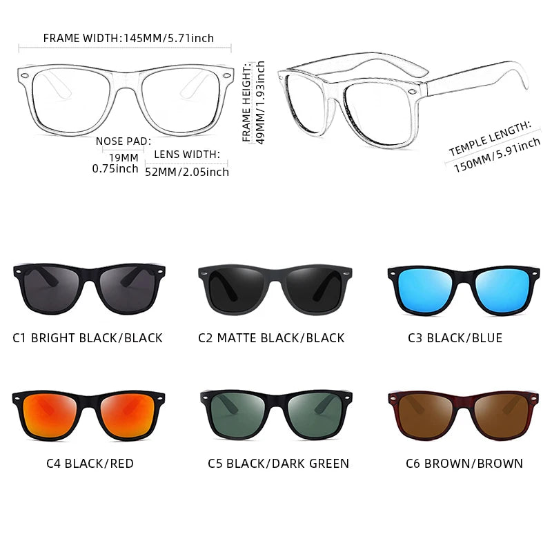 Classic Square Polarized Sunglasses Women