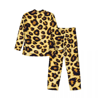 Leopard Pajamas Set Animal Print Comfortable Sleepwear