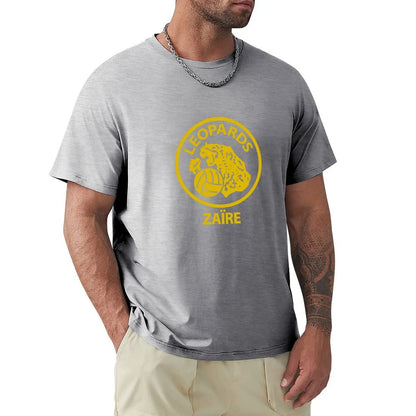 Zaire Leopards 1974 Retro Football T-Shirt tops blanks boys whites t shirts for men cotton