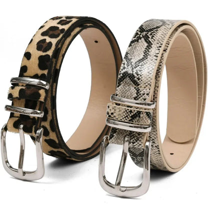 Y2K Girls Leopard Print Belt Women Jeans Snakeskin Pattern Belts Classic Simple PU Leather Waistband Long-lasting Fashion Belt