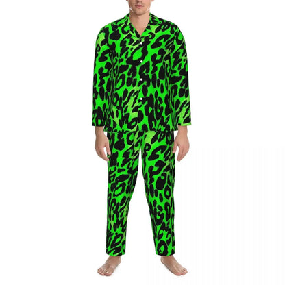 Leopard Print Sleepwear Autumn Yellow Pink and Black Casual