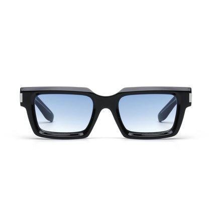 Ruiao 2025 retro black designer sunglasses vintage for women clear luxury square rectangular blue lens man UV400 high quality