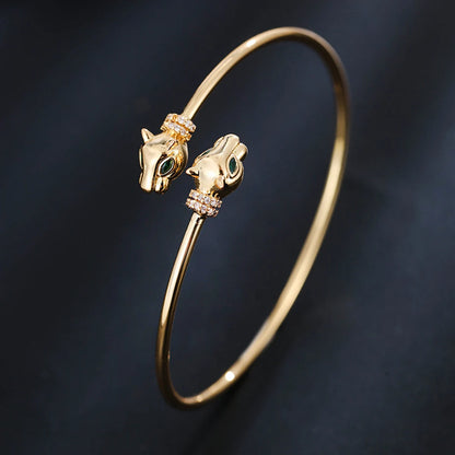 Classic Zirconia Leopard Pattern Head Bracelet for Women's