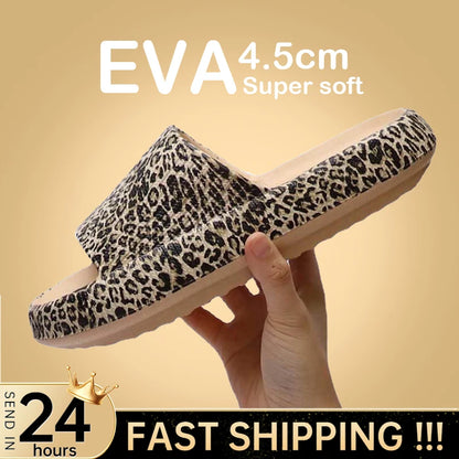 Leopard Print Cloud Slippers For  Men