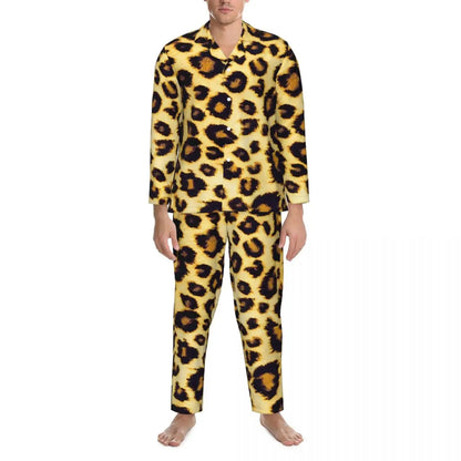 Green Leopard Texture Sleepwear Autumn Animal Print