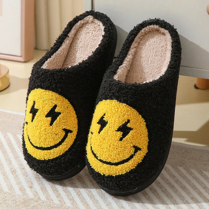 Leopard Print Winter Slippers Women Lightning